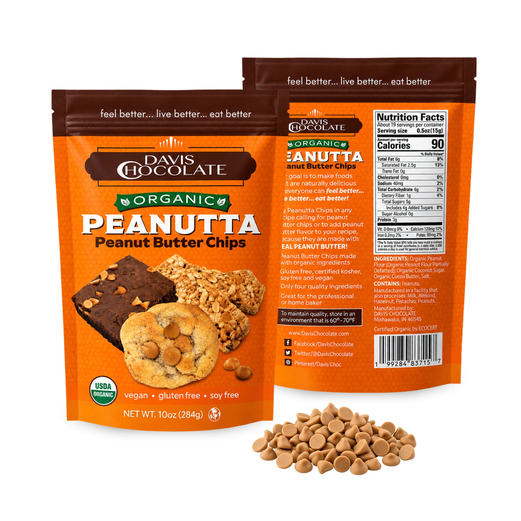 Organic Peanut Butter Chips, Vegan, Dairy Free, Gluten Free, Soy Free, Baking & Snacking Peanut Butter Chips