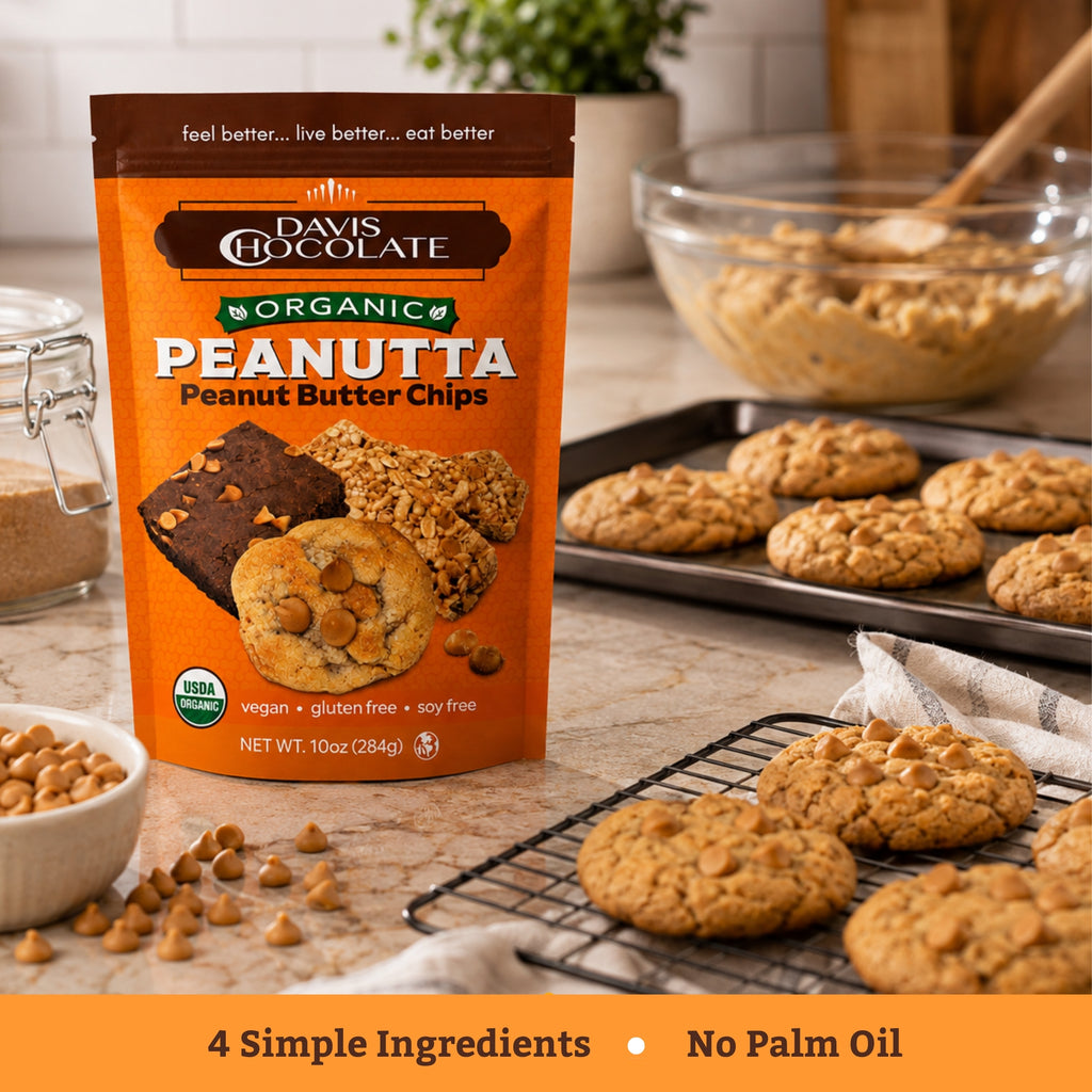 Organic Peanut Butter Chips, Vegan, Dairy Free, Gluten Free, Soy Free, Baking & Snacking Peanut Butter Chips