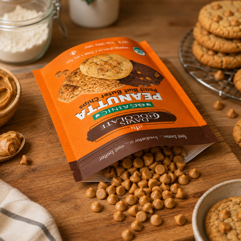 Organic Peanut Butter Chips, Vegan, Dairy Free, Gluten Free, Soy Free, Baking & Snacking Peanut Butter Chips