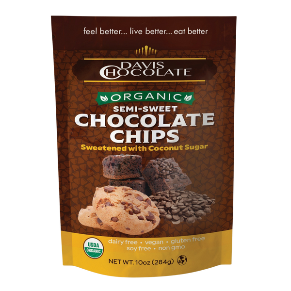 Organic Dark Chocolate Baking Chips Sweetened with Coconut Sugar