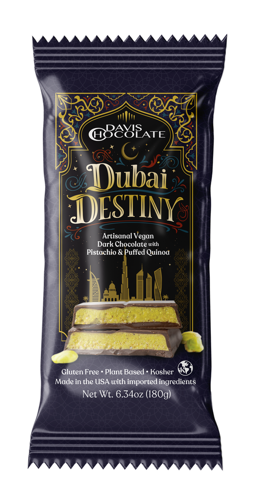 Vegan & Gluten Free Artisanal Dark Chocolate with Pistachio & Puffed Quinoa