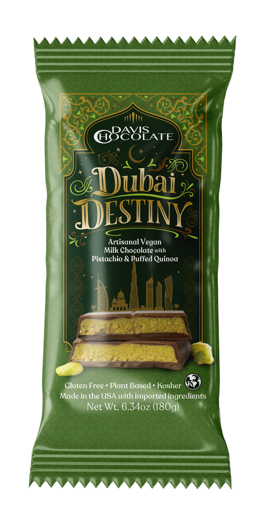 Vegan & Gluten free Milk Artisanal Chocolate with Pistachio & Puffed Quinoa