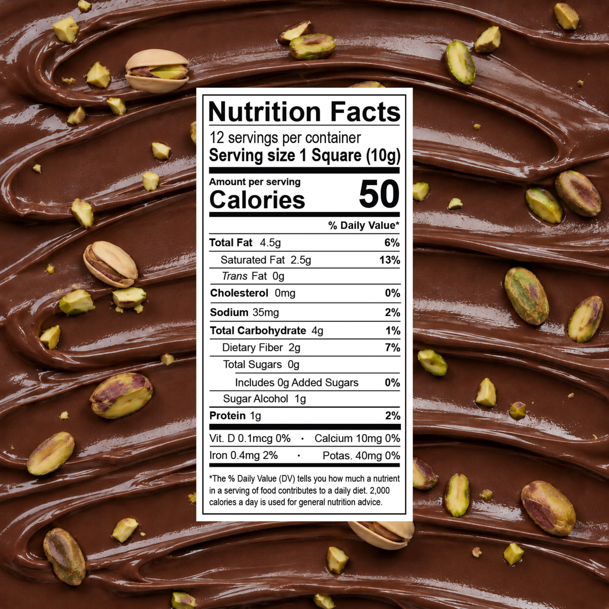 Sugar Free Vegan Dark Dubai Chocolate Bar