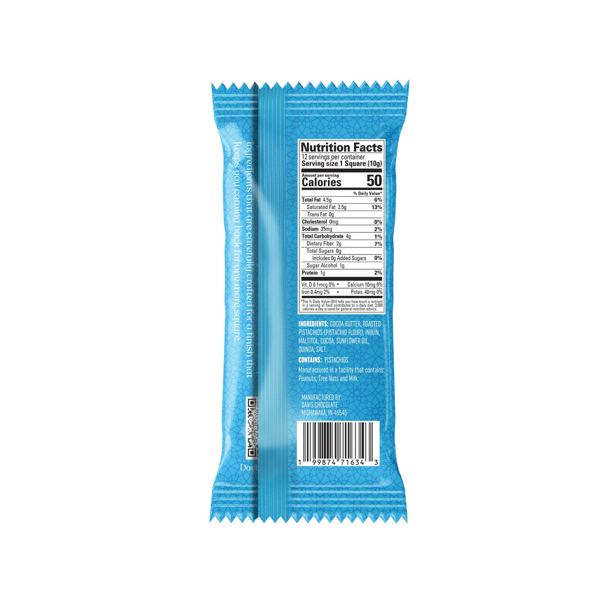 Sugar Free Vegan Dark Dubai Chocolate Bar