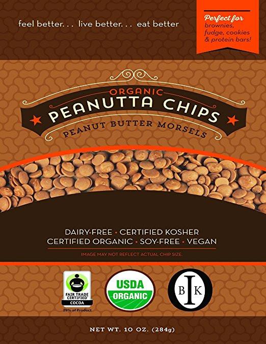 Organic Peanut Butter Baking Chips Sweetened with Coconut Sugar Davis Chocolate